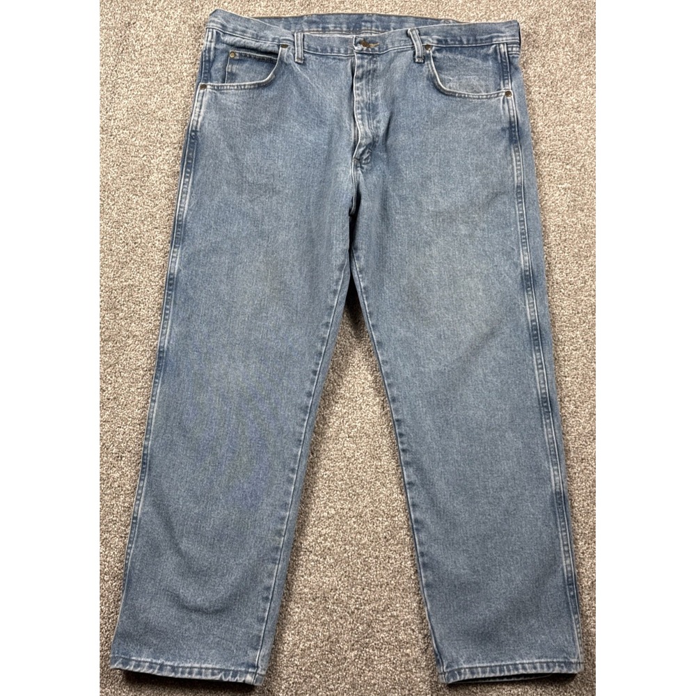 Wrangler Blues Men's Bootcut Jeans 40x30 Blue Denim Classic Cotton Casual - Picture 1 of 13